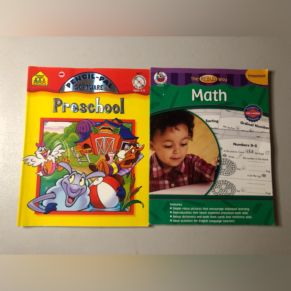 Pencil Pal Software Preschool & The Rebus Way Math Preschool Work Books
